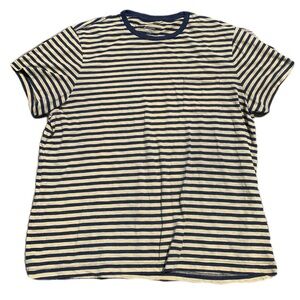 💜 Club Room Striped T-Shirt Navy & Yellow 3XL